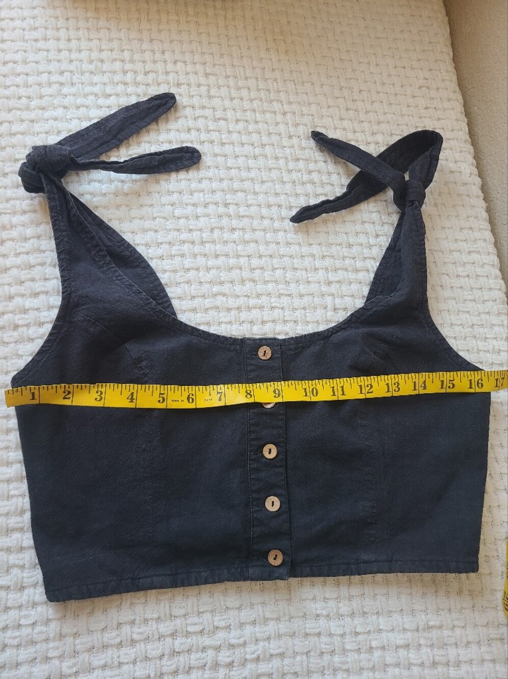 Free People Button-Front Tie-Strap Crop Size S - Picture 10 of 10